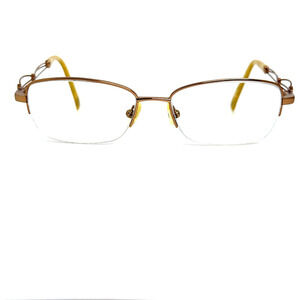 Safilo Emozioni 4351 Eyeglasses Frame Women's Gold Half Rim Rectangular‎ 19771